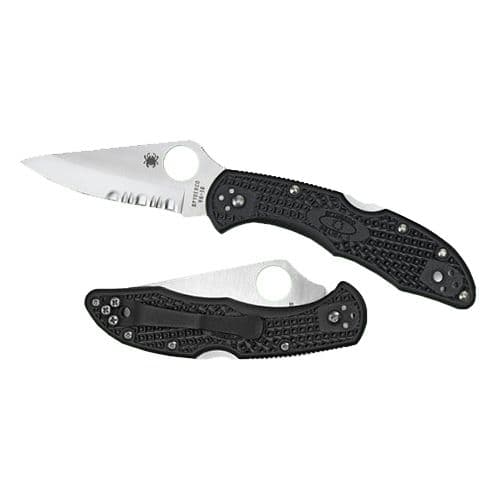 Spyderco C11SBK Delica 4 2.88" Folding Drop Point Serrated VG-10 Stainless Steel Blade/FRN Black Handle Spyderco C11SBK Delica 4 2.88" Folding Drop Point Serrated VG-10 Stainless Steel Blade/FRN Black Handle