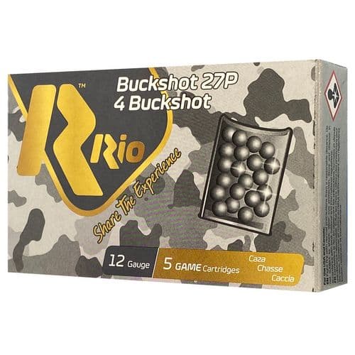 Rio Ammunition RB1227 Royal Buck 12 Gauge 2.75" 27 Pellets 4, Buck Shot 5 Bx/ 50 Cs Rio Ammunition RB1227 Royal Buck 12 Gauge 2.75" 27 Pellets 4, Buck Shot 5 Bx/ 50 Cs