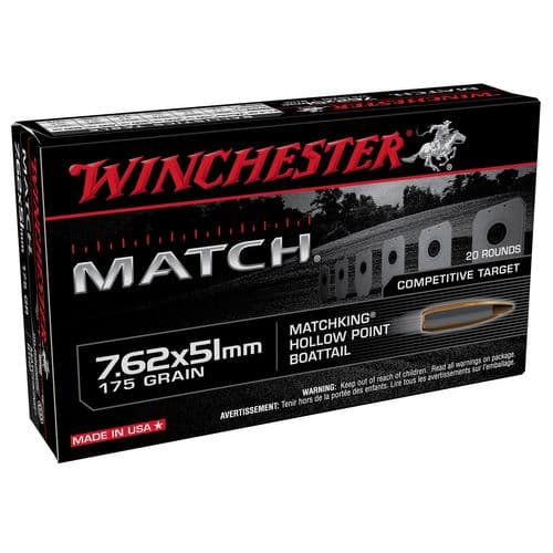 Winchester Ammo Match 7.62x51mm NATO 175 gr Sierra MatchKing BTHP - S76251M Winchester Ammo Match 7.62x51mm NATO 175 gr Sierra MatchKing BTHP - S76251M