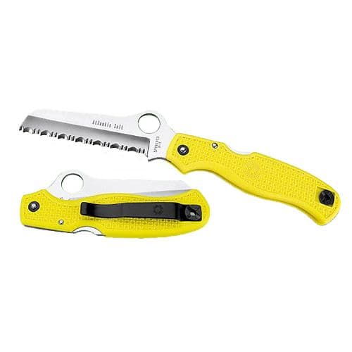 Spyderco C89SYL Atlantic Salt 3.69" Folding Sheepsfoot Serrated H1 Steel Blade/FRN Yellow Handle Spyderco C89SYL Atlantic Salt 3.69" Folding Sheepsfoot Serrated H1 Steel Blade/FRN Yellow Handle