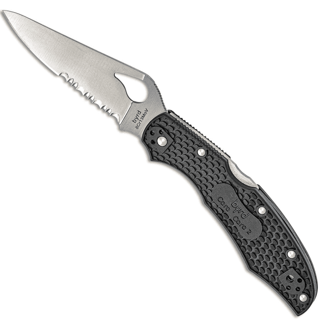 Spyderco BY03PSBK2 Cara Cara 2 Lightweight 3.75" Folding Drop Point Part Serrated 8Cr13MoV SS Blade/FRN Black Handle Spyderco BY03PSBK2 Cara Cara 2 Lightweight 3.75" Folding Drop Point Part Serrated 8Cr13MoV SS Blade/FRN Black Handle