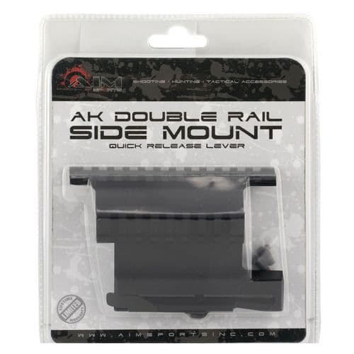Aim Sports MK004S AK Dual Side Rail Mount Black Anodized AK-47 Quick Release Aluminum Picatinny Rail Aim Sports MK004S AK Dual Side Rail Mount Black Anodized AK-47 Quick Release Aluminum Picatinny Rail