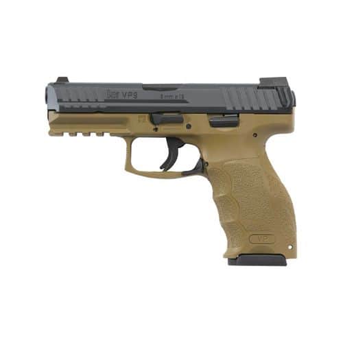 HK VP9 9mm Striker Fired LEM Pistol with 2-15 Round Magazines FDE Frame HK VP9 9mm Striker Fired LEM Pistol with 2-15 Round Magazines FDE Frame