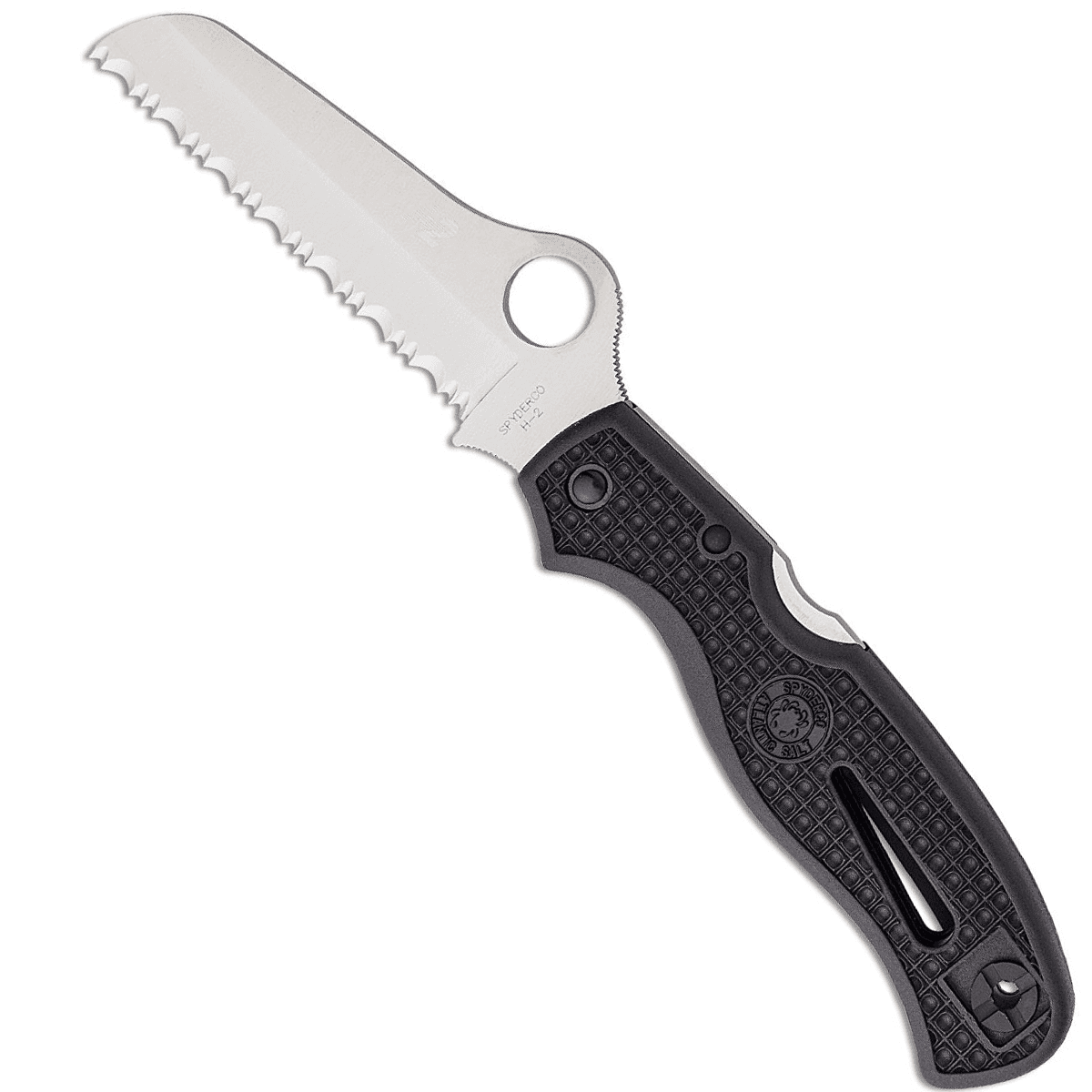Spyderco C89SBK Atlantic Salt Lightweight 3.69" Folding Sheepsfoot Serrated H1 Steel Blade/FRN Black Handle Spyderco C89SBK Atlantic Salt Lightweight 3.69" Folding Sheepsfoot Serrated H1 Steel Blade/FRN Black Handle