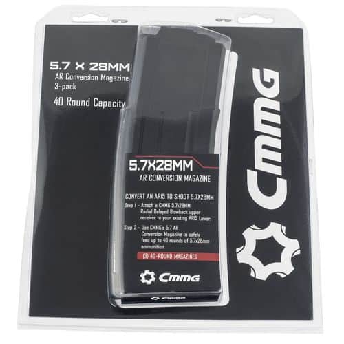 CMMG 54AFCD2 5.7 AR Conversion Mag 5.7x28mm AR-15 40rd Black Detachable 3 Per Pack CMMG 54AFCD2 5.7 AR Conversion Mag 5.7x28mm AR-15 40rd Black Detachable 3 Per Pack