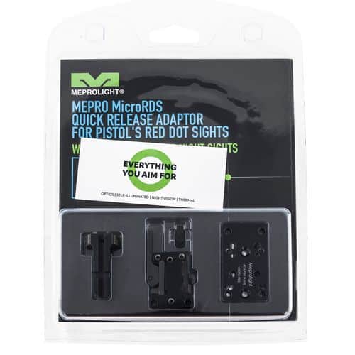Meprolight USA ML881500 Mepro MicroRDS w/Adapter & Backup Sights Pistol/Rifle/Shotgun 1x 3 MOA Black Glock MOS Meprolight USA ML881500 Mepro MicroRDS w/Adapter & Backup Sights Pistol/Rifle/Shotgun 1x 3 MOA Black Glock MOS