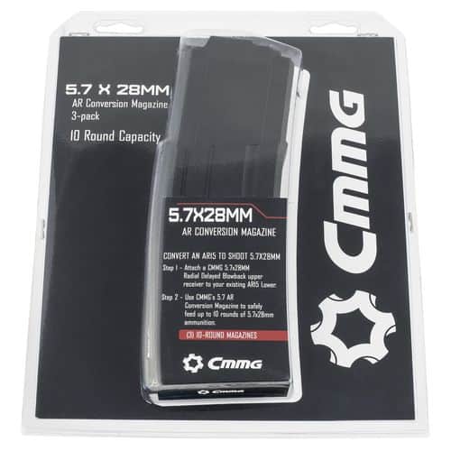 CMMG 54AFFC8 5.7 AR Conversion Mag 5.7x28mm AR-15 10rd Black Detachable 3 Per Pack CMMG 54AFFC8 5.7 AR Conversion Mag 5.7x28mm AR-15 10rd Black Detachable 3 Per Pack