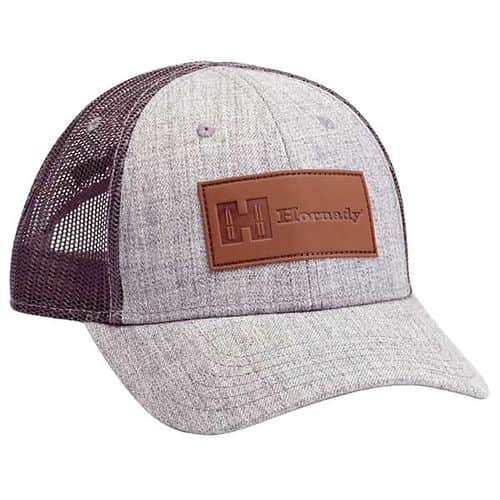 Hornady 99261 Hornady Cap Gray/Black w/Leather Logo Patch OSFA Hornady 99261 Hornady Cap Gray/Black w/Leather Logo Patch OSFA
