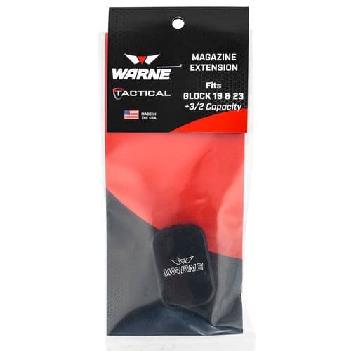 Warne MEG193/2BLK MEG19 Magazine Extension for Glock 19,23 9mm Luger (+3), 40 S&W (+2) Black Warne MEG193/2BLK MEG19 Magazine Extension for Glock 19,23 9mm Luger (+3), 40 S&W (+2) Black