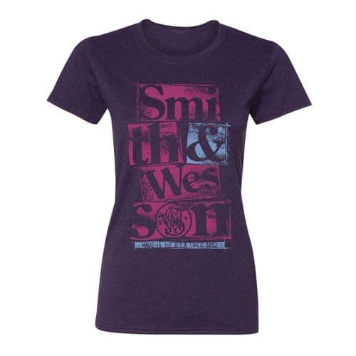Smith and Wesson Ladies Ransom Note Tee in Blackberry Smith and Wesson Ladies Ransom Note Tee in Blackberry