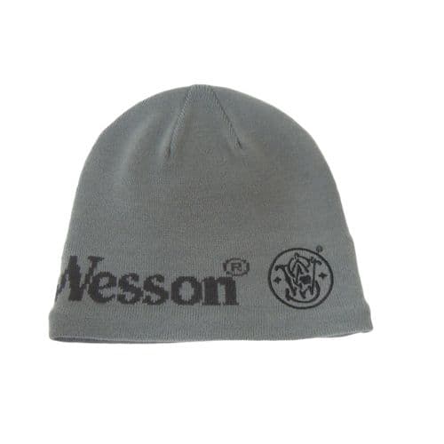 Smith and Wesson Charcoal Knit Logo Cap with Fleece Lining Smith and Wesson Charcoal Knit Logo Cap with Fleece Lining