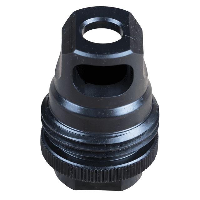 SilencerCo AC2628 ASR Muzzle Brake Black Steel 1/2"-28 Threads 9mm, Luger SilencerCo AC2628 ASR Muzzle Brake Black Steel 1/2"-28 Threads 9mm, Luger