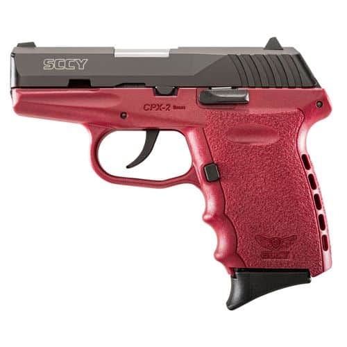 SCCY Industries CPX2CBCR CPX-2 Carbon 9mm Luger 3.10" 10+1 Black Nitride Stainless Steel Slide Crimson Red Polymer Grip No Manual Safety SCCY Industries CPX2CBCR CPX-2 Carbon 9mm Luger 3.10" 10+1 Black Nitride Stainless Steel Slide Crimson Red Polymer Grip No Manual Safety