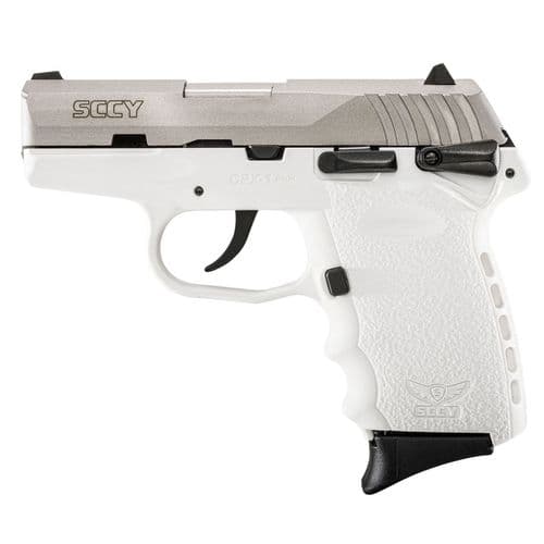 SCCY Industries CPX1TTWT CPX-1 9mm Luger 3.10" 10+1 Stainless Steel Slide White Polymer Grip SCCY Industries CPX1TTWT CPX-1 9mm Luger 3.10" 10+1 Stainless Steel Slide White Polymer Grip