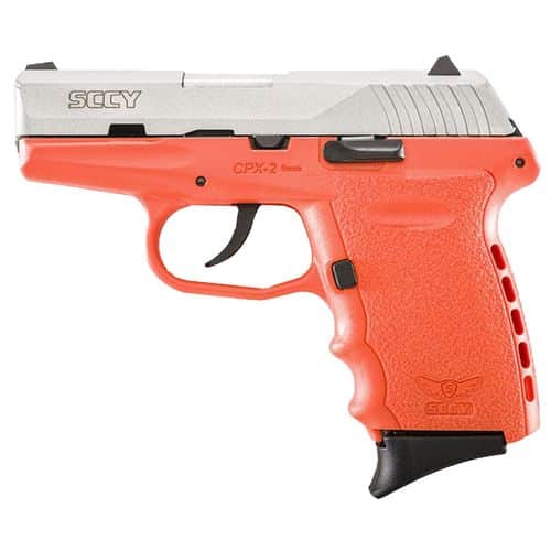 SCCY Industries CPX2TTOR CPX-2 9mm Luger 3.10" 10+1 Stainless Steel Slide Orange Polymer Grip No Manual Safety SCCY Industries CPX2TTOR CPX-2 9mm Luger 3.10" 10+1 Stainless Steel Slide Orange Polymer Grip No Manual Safety