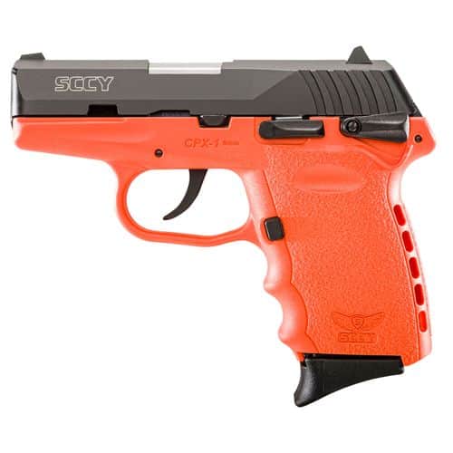 SCCY Industries CPX1CBOR CPX-1 Carbon 9mm Luger 3.10" 10+1 Black Nitride Stainless Steel Slide Orange Polymer Grip SCCY Industries CPX1CBOR CPX-1 Carbon 9mm Luger 3.10" 10+1 Black Nitride Stainless Steel Slide Orange Polymer Grip