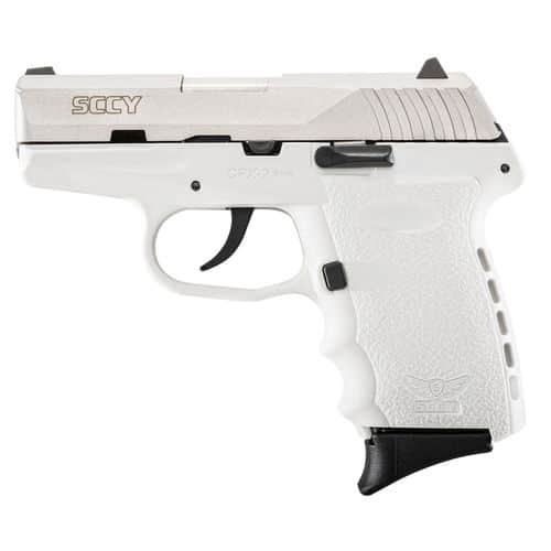 SCCY Industries CPX2TTWT CPX-2 9mm Luger 3.10" 10+1 Stainless Steel Slide White Polymer Grip No Manual Safety SCCY Industries CPX2TTWT CPX-2 9mm Luger 3.10" 10+1 Stainless Steel Slide White Polymer Grip No Manual Safety
