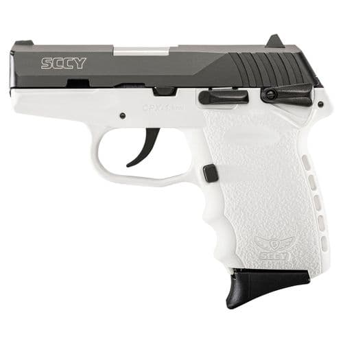 SCCY Industries CPX1CBWT CPX-1 Carbon 9mm Luger 3.10" 10+1 Black Nitride Stainless Steel Slide White Polymer Grip SCCY Industries CPX1CBWT CPX-1 Carbon 9mm Luger 3.10" 10+1 Black Nitride Stainless Steel Slide White Polymer Grip