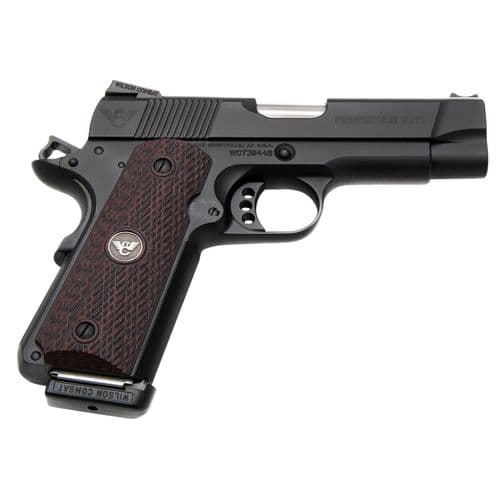 Wilson Combat PROEPR45 1911 Professional Elite 45 ACP 4" 8+1 Black Black Steel Slide Black Cherry G10 Grip Wilson Combat PROEPR45 1911 Professional Elite 45 ACP 4" 8+1 Black Black Steel Slide Black Cherry G10 Grip