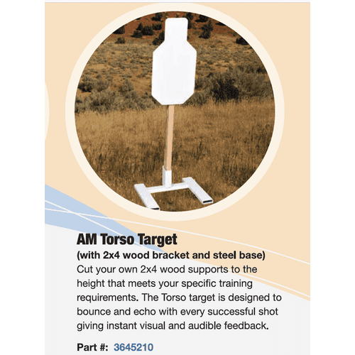 American Security Portable Steel Target Torso 12x24 American Security Portable Steel Target Torso 12x24