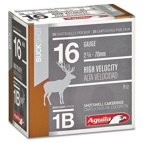 Aguila 1C1601BA Field  16 Gauge 2.75" 1 1/8 oz 1 Buck Shot 25 Bx Aguila 1C1601BA Field  16 Gauge 2.75" 1 1/8 oz 1 Buck Shot 25 Bx