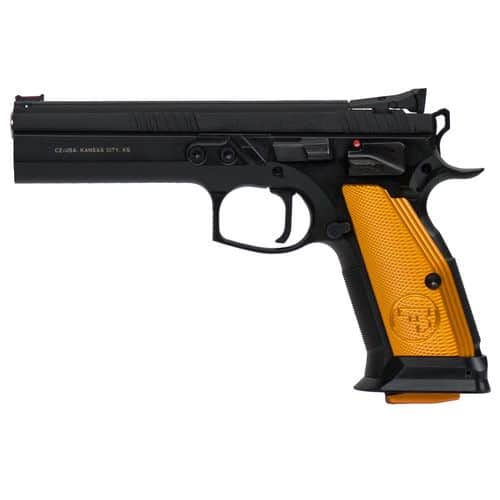 CZ-USA 91261 CZ 75 Tactical Sport 9mm Luger 5.40" 20+1 Black Black Steel Slide Orange Aluminum Grip CZ-USA 91261 CZ 75 Tactical Sport 9mm Luger 5.40" 20+1 Black Black Steel Slide Orange Aluminum Grip