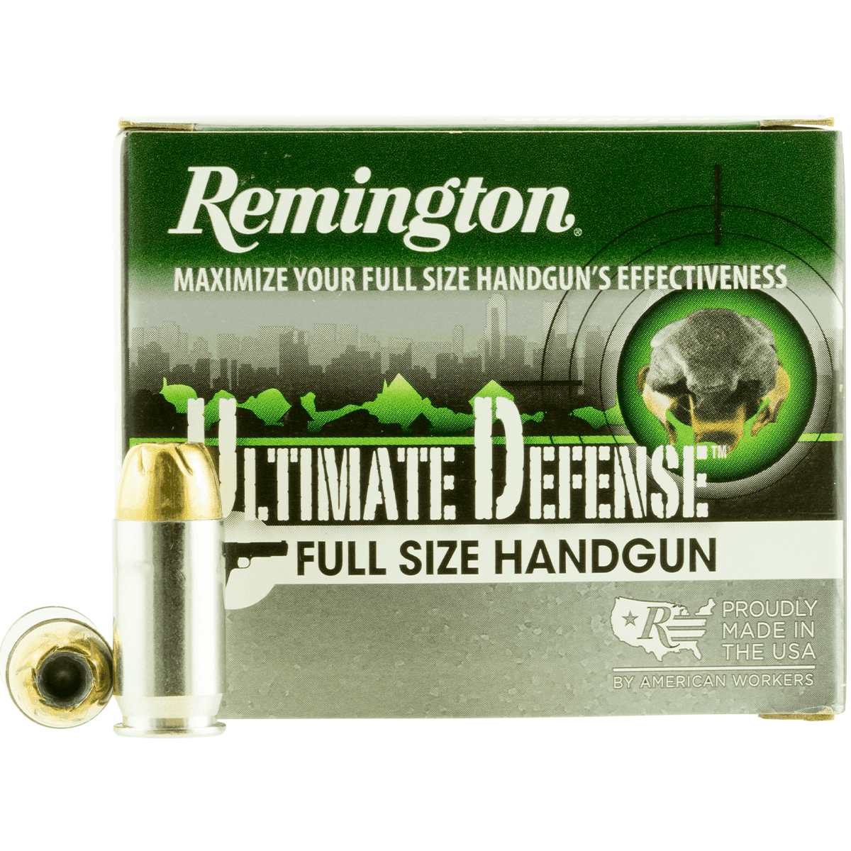 Remington Ultimate Defense Full Size Handgun 45 ACP +P 185gr Brass Jacket Hollow Point (BJHP) Handgun Ammo Remington Ultimate Defense Full Size Handgun 45 ACP +P 185gr Brass Jacket Hollow Point (BJHP) Handgun Ammo