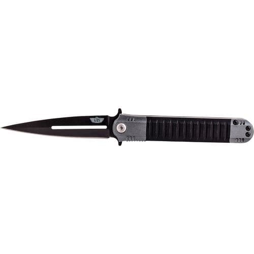 Uzi Accessories UZKFDR009 Covert Tactical Folding Knife 3.50" Folding Spear Point Plain Stainless Steel Blade/Black/Gray Aluminum Handle Uzi Accessories UZKFDR009 Covert Tactical Folding Knife 3.50" Folding Spear Point Plain Stainless Steel Blade/Black/Gray Aluminum Handle