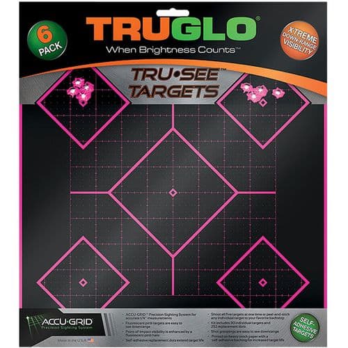 Truglo TG-14P6 Tru-See Self-Adhesive Paper 5-Diamond Black/Pink 6 Per Pkg Truglo TG-14P6 Tru-See Self-Adhesive Paper 5-Diamond Black/Pink 6 Per Pkg
