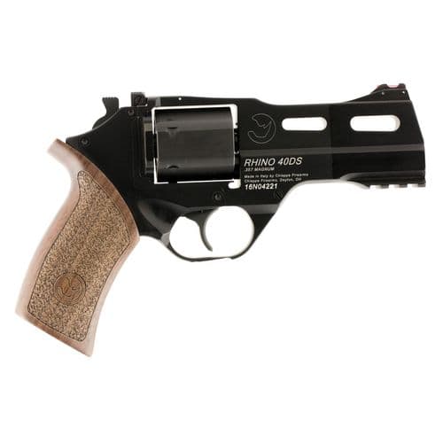 Chiappa Firearms 340219 Rhino 40DS 357 Mag 6rd 4" Blued Cylinder Black Steel Barrel Black Anodized Aluminum Frame with Walnut Grip Chiappa Firearms 340219 Rhino 40DS 357 Mag 6rd 4" Blued Cylinder Black Steel Barrel Black Anodized Aluminum Frame with Walnut Grip