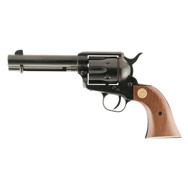 Chiappa Firearms 340053 SAA 1873 Medium Frame 22 LR 6 Shot, 4.75" Blued Steel Barrel, Blued Steel Frame, Blued Cylinder, Wood Grip, Exposed Hammer Chiappa Firearms 340053 SAA 1873 Medium Frame 22 LR 6 Shot, 4.75" Blued Steel Barrel, Blued Steel Frame, Blued Cylinder, Wood Grip, Exposed Hammer