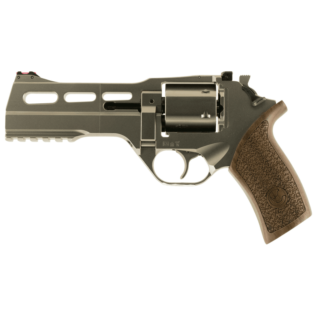 Chiappa Firearms 340223 Rhino 50DS 357 Mag 6rd 5" Nickel-Plated Steel Barrel & Cylinder Nickel-Plated Aluminum Frame with Walnut Grip Chiappa Firearms 340223 Rhino 50DS 357 Mag 6rd 5" Nickel-Plated Steel Barrel & Cylinder Nickel-Plated Aluminum Frame with Walnut Grip