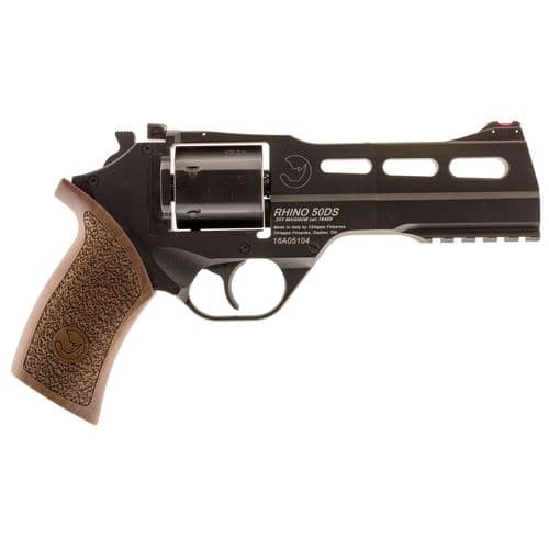Chiappa Firearms 340220 Rhino 50DS 357 Mag 6rd 5" Blued Cylinder Black Steel Barrel Black Anodized Aluminum Frame with Walnut Grip Chiappa Firearms 340220 Rhino 50DS 357 Mag 6rd 5" Blued Cylinder Black Steel Barrel Black Anodized Aluminum Frame with Walnut Grip