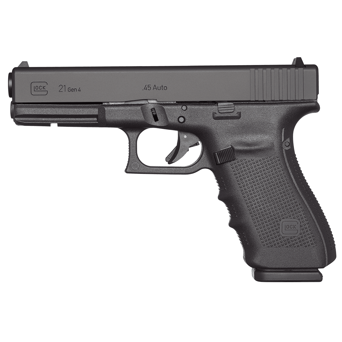 Glock UG2150203 G21 Gen 4 45 ACP 4.61" 13+1 Black Steel Slide Black Interchangeable Backstrap Grip Fixed Sights Glock UG2150203 G21 Gen 4 45 ACP 4.61" 13+1 Black Steel Slide Black Interchangeable Backstrap Grip Fixed Sights