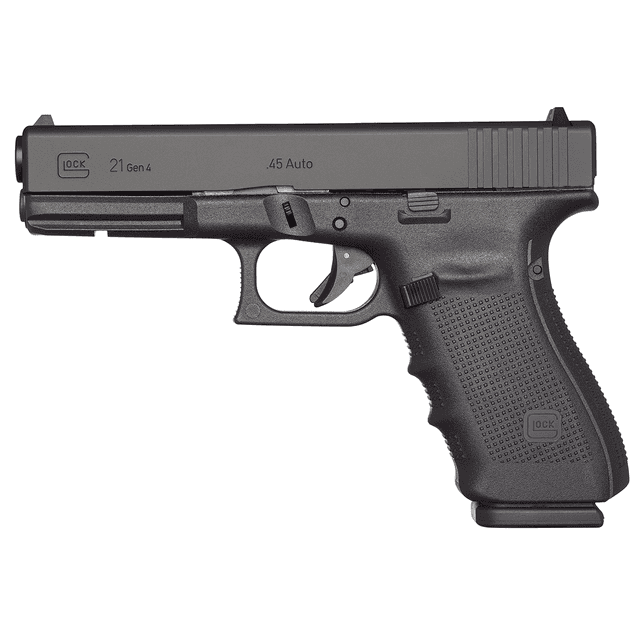 Glock UG2150203 G21 Gen 4 45 ACP 4.61" 13+1 Black Steel Slide Black Interchangeable Backstrap Grip Fixed Sights Glock UG2150203 G21 Gen 4 45 ACP 4.61" 13+1 Black Steel Slide Black Interchangeable Backstrap Grip Fixed Sights