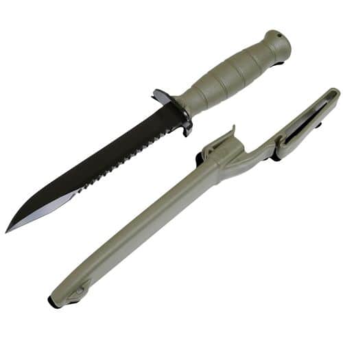 Glock KF039181 Field Knife FM 81 6.50" Fixed Clip Point Plain/Saw Phosphate-Treated HRC55 Spring Steel Blade Polymer Battle Field Green Handle Glock KF039181 Field Knife FM 81 6.50" Fixed Clip Point Plain/Saw Phosphate-Treated HRC55 Spring Steel Blade Polymer Battle Field Green Handle