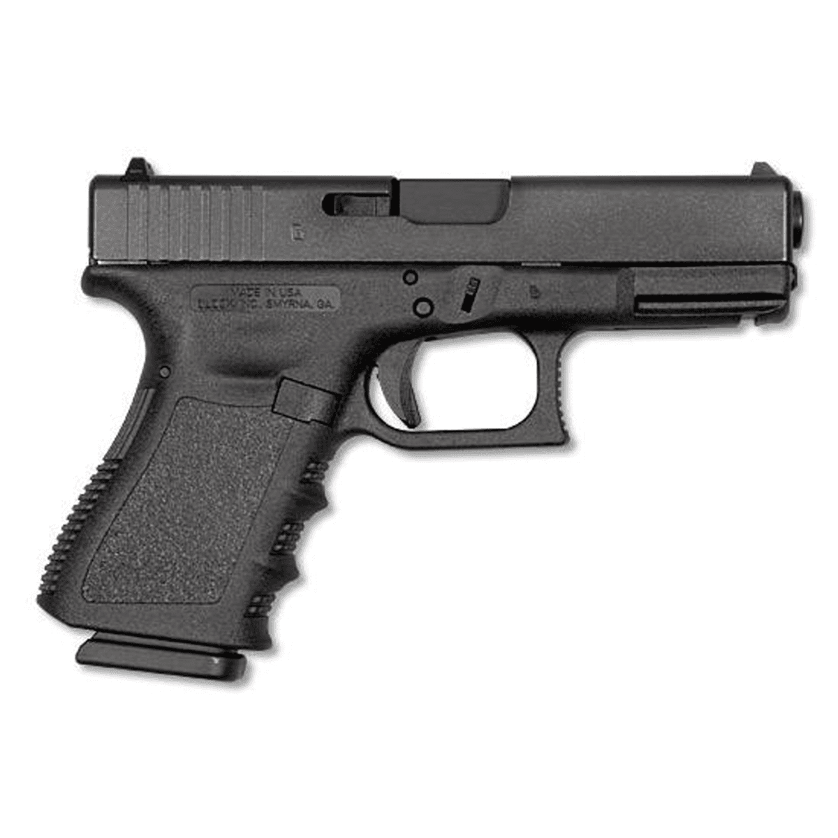Glock UI1950203 G19 Compact 9mm Luger 4.02" 15+1 Black Polymer Frame & Grip with Black Steel Slide & Fixed Sights (US Made) Glock UI1950203 G19 Compact 9mm Luger 4.02" 15+1 Black Polymer Frame & Grip with Black Steel Slide & Fixed Sights (US Made)
