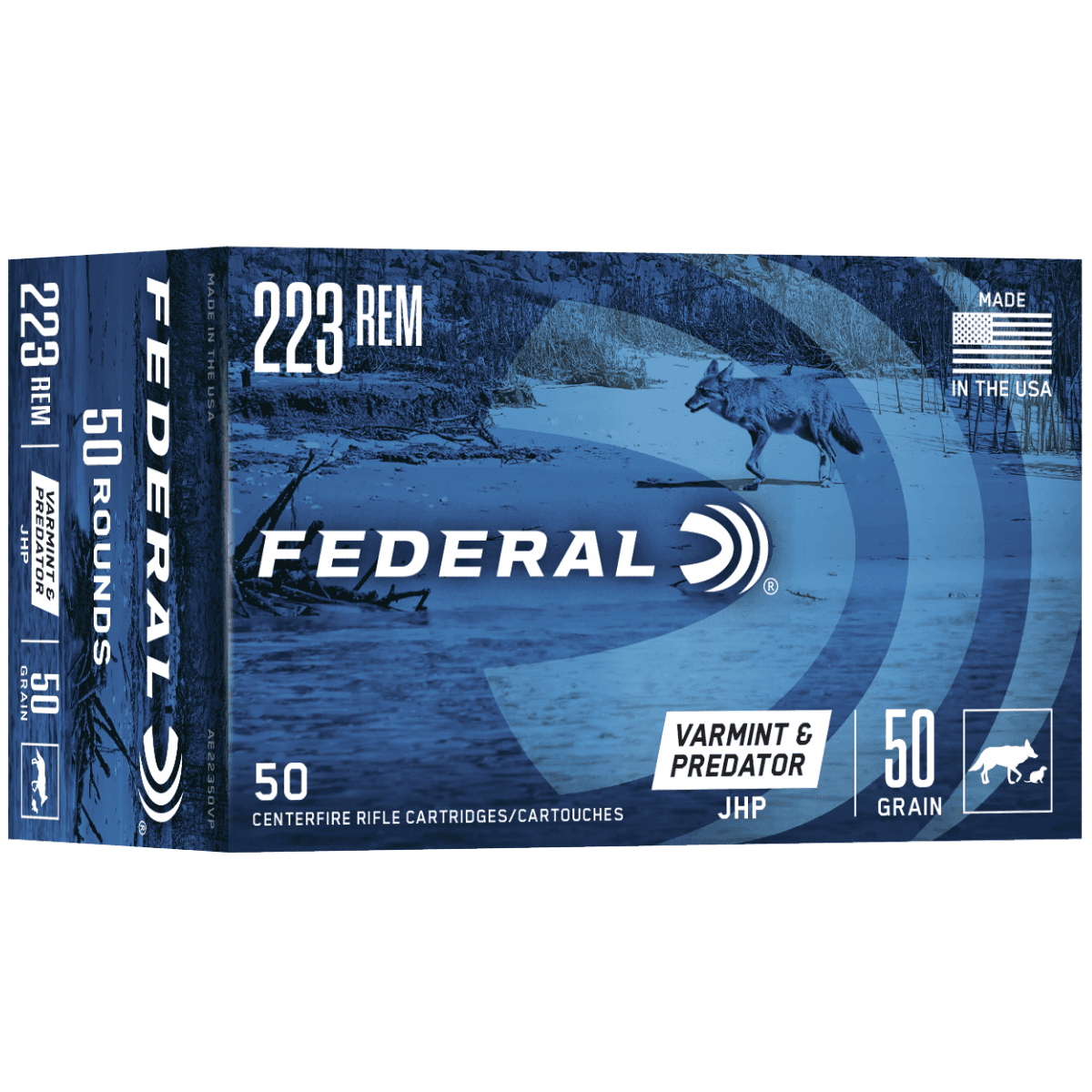 Federal American Eagle Varmint & Predator 223 Rem 50 grain, 50 Per Box - AE22350VP Federal American Eagle Varmint & Predator 223 Rem 50 grain, 50 Per Box - AE22350VP