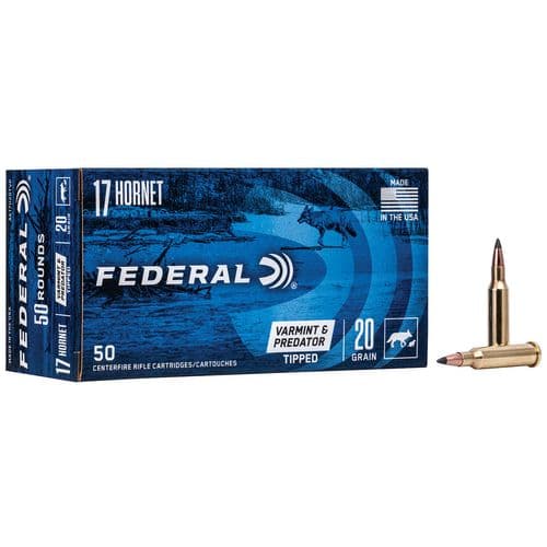 Federal AE17H20TVP American Eagle Varmint & Predator 17 Hornet 20 gr Tipped Varmint (TVP) 50 Bx/ 10 Cs Federal AE17H20TVP American Eagle Varmint & Predator 17 Hornet 20 gr Tipped Varmint (TVP) 50 Bx/ 10 Cs
