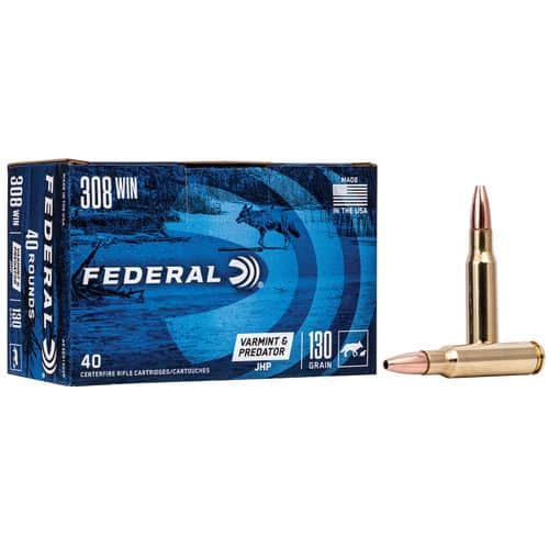 Federal AE308130VP American Eagle Varmint & Predator 308 Win 130 gr Jacketed Hollow Point (JHP) 40 Bx/ 5 Cs Federal AE308130VP American Eagle Varmint & Predator 308 Win 130 gr Jacketed Hollow Point (JHP) 40 Bx/ 5 Cs