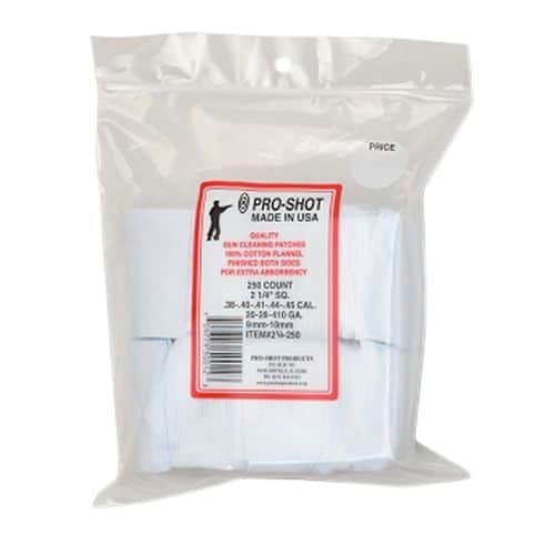Pro-Shot 21/4-250 Cleaning Patches Cotton 250 Per Pack 38-45 Cal Pro-Shot 21/4-250 Cleaning Patches Cotton 250 Per Pack 38-45 Cal