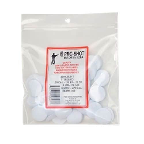 Pro-Shot 1-300 Cleaning Patches Cotton 300 Per Pack 22-270 Cal Pro-Shot 1-300 Cleaning Patches Cotton 300 Per Pack 22-270 Cal