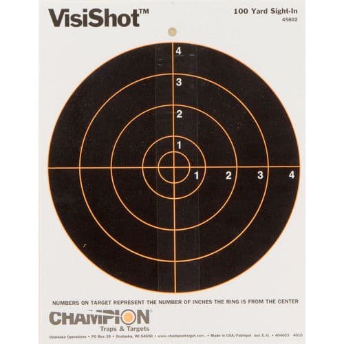 Champion Targets 45802 VisiShot Interactive Paper Bullseye Black/White 10 Per Pkg Champion Targets 45802 VisiShot Interactive Paper Bullseye Black/White 10 Per Pkg