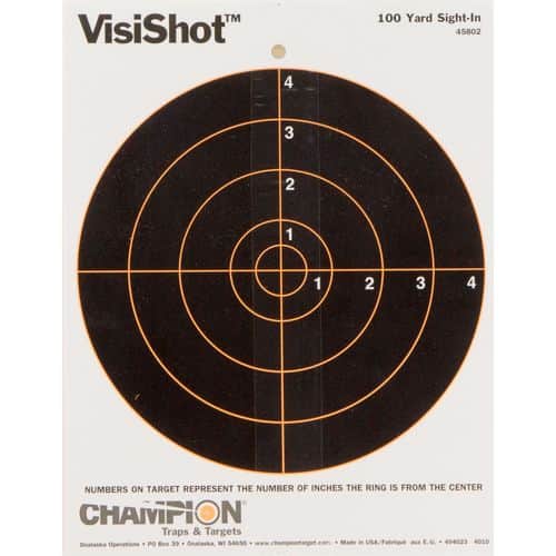 Champion Targets 45802 VisiShot Interactive Paper Bullseye Black/White 10 Per Pkg Champion Targets 45802 VisiShot Interactive Paper Bullseye Black/White 10 Per Pkg