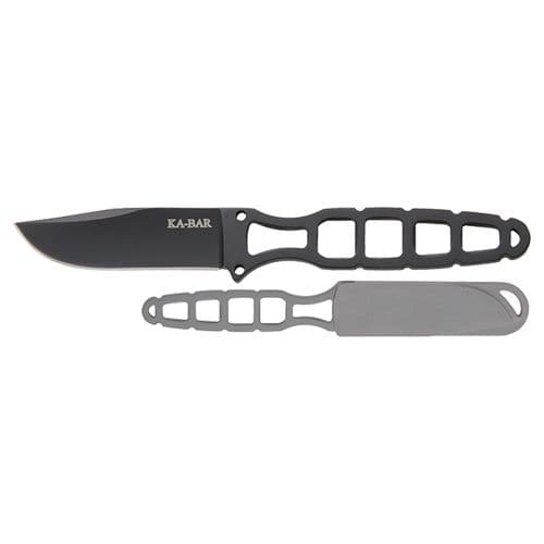 Ka-Bar 1118BP Skeleton 2.50" Fixed Clip Point Plain Black 5Cr15 SS Blade Black 5Cr15 SS Handle Ka-Bar 1118BP Skeleton 2.50" Fixed Clip Point Plain Black 5Cr15 SS Blade Black 5Cr15 SS Handle