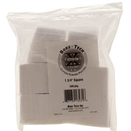 Bore Tech BTPT134S50 X-Count Square Patches Cotton 500 Per Pack 1.75" Bore Tech BTPT134S50 X-Count Square Patches Cotton 500 Per Pack 1.75"