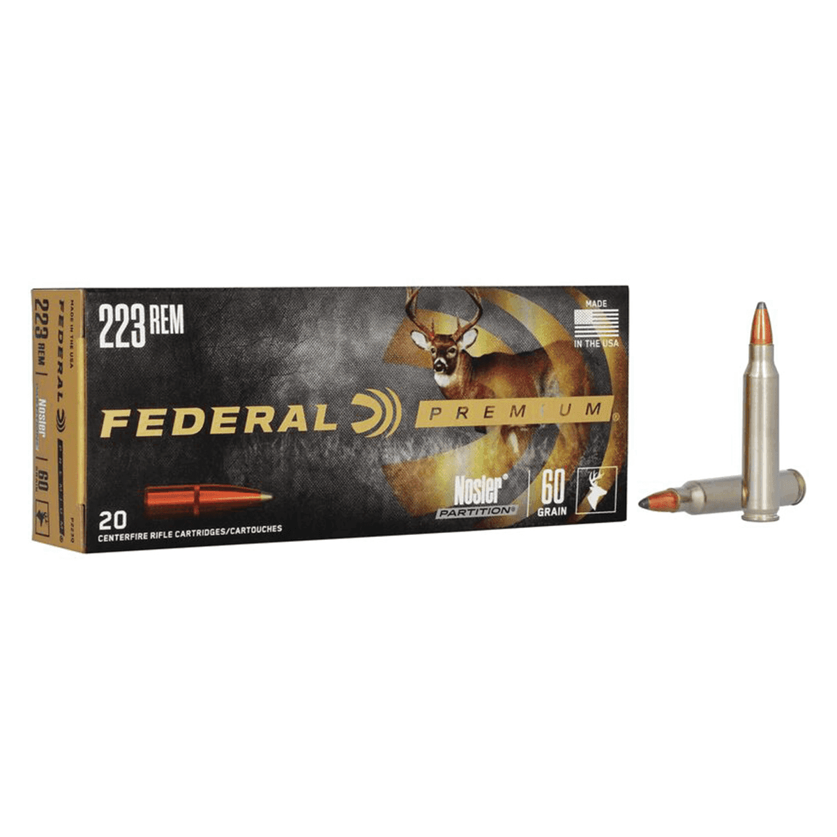 Federal Premium V- Shok 223 Rem 60 grain Nosler Partition Ammo Federal Premium V- Shok 223 Rem 60 grain Nosler Partition Ammo