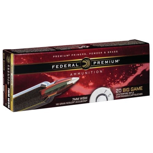 Federal P7WSMA1 Premium 7mm WSM 160 gr Nosler Accubond (AB) 20 Bx/ 10 Cs Federal P7WSMA1 Premium 7mm WSM 160 gr Nosler Accubond (AB) 20 Bx/ 10 Cs