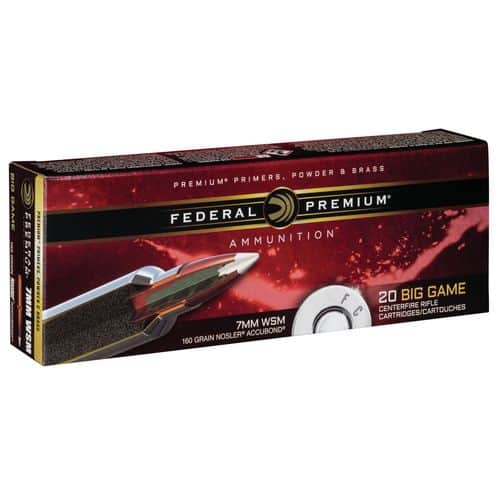 Federal P7WSMA1 Premium 7mm WSM 160 gr Nosler Accubond (AB) 20 Bx/ 10 Cs Federal P7WSMA1 Premium 7mm WSM 160 gr Nosler Accubond (AB) 20 Bx/ 10 Cs