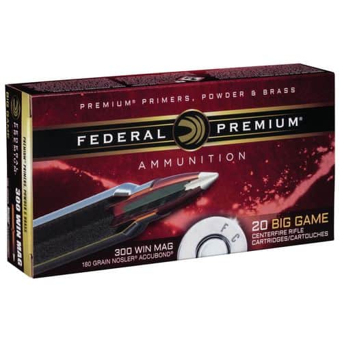 Federal P300WA1 Premium 300 Win Mag 180 gr Nosler Accubond (AB) 20 Bx/ 10 Cs Federal P300WA1 Premium 300 Win Mag 180 gr Nosler Accubond (AB) 20 Bx/ 10 Cs